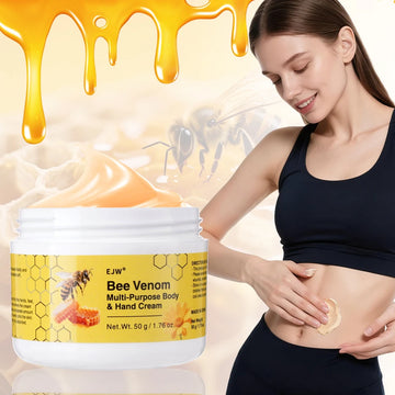 Bee Venom Body & Hand Cream for All Skin Types, Multi-Purpose Moisturizer for Soft Smooth Glowing Skin