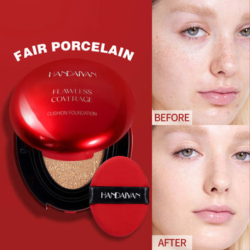 handaiyan Puff + Concealer Red Shell Foundation Natural Finish Brighten Skin Color Long Lasting Makeup Foundation