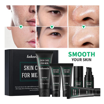 Men's Skin Care Kit - 3 in 1 Set with Face Wash, Moisturizing Cream & Eye Cream, Daily Anti-Aging & Oil Control Facial Treatment